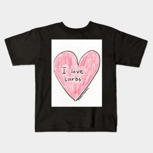 I Love Carbs (white background) Kids T-Shirt